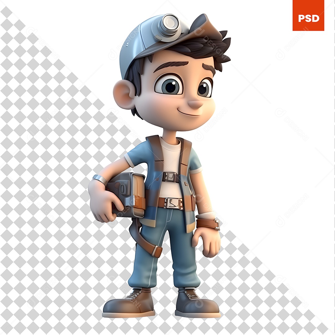 Garoto Personagem 3D Para Composição PSD