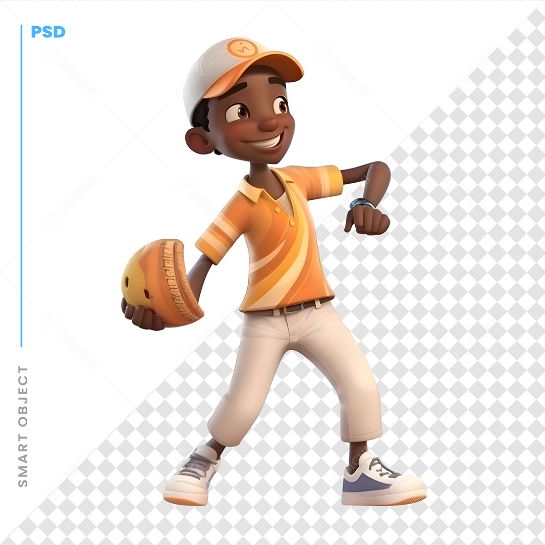 Jogador De Basebol Personagem 3D Para Composição PSD