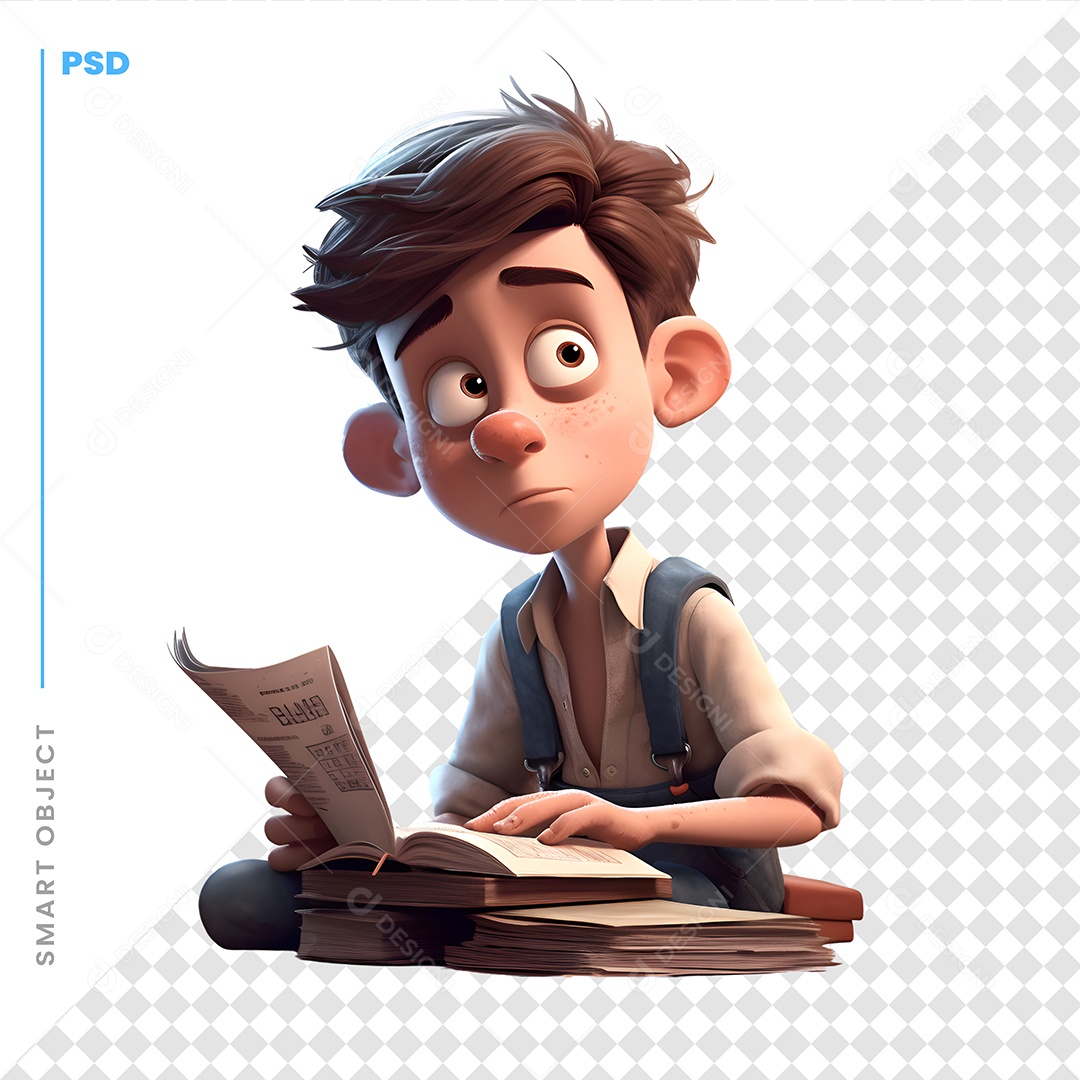 Garoto Personagem 3D Para Composição PSD