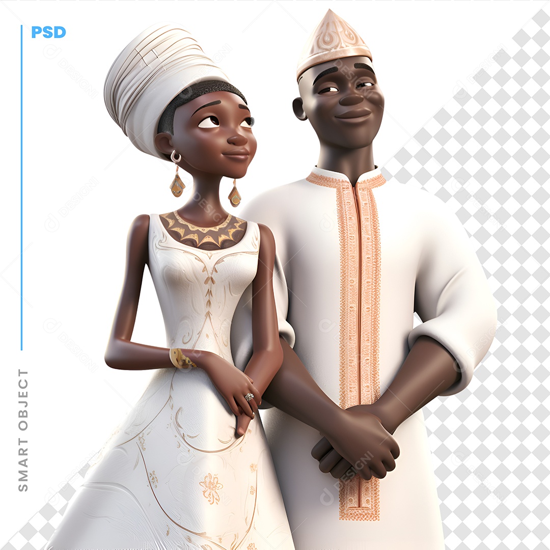 Casal Personagem 3D Para Composição PSD