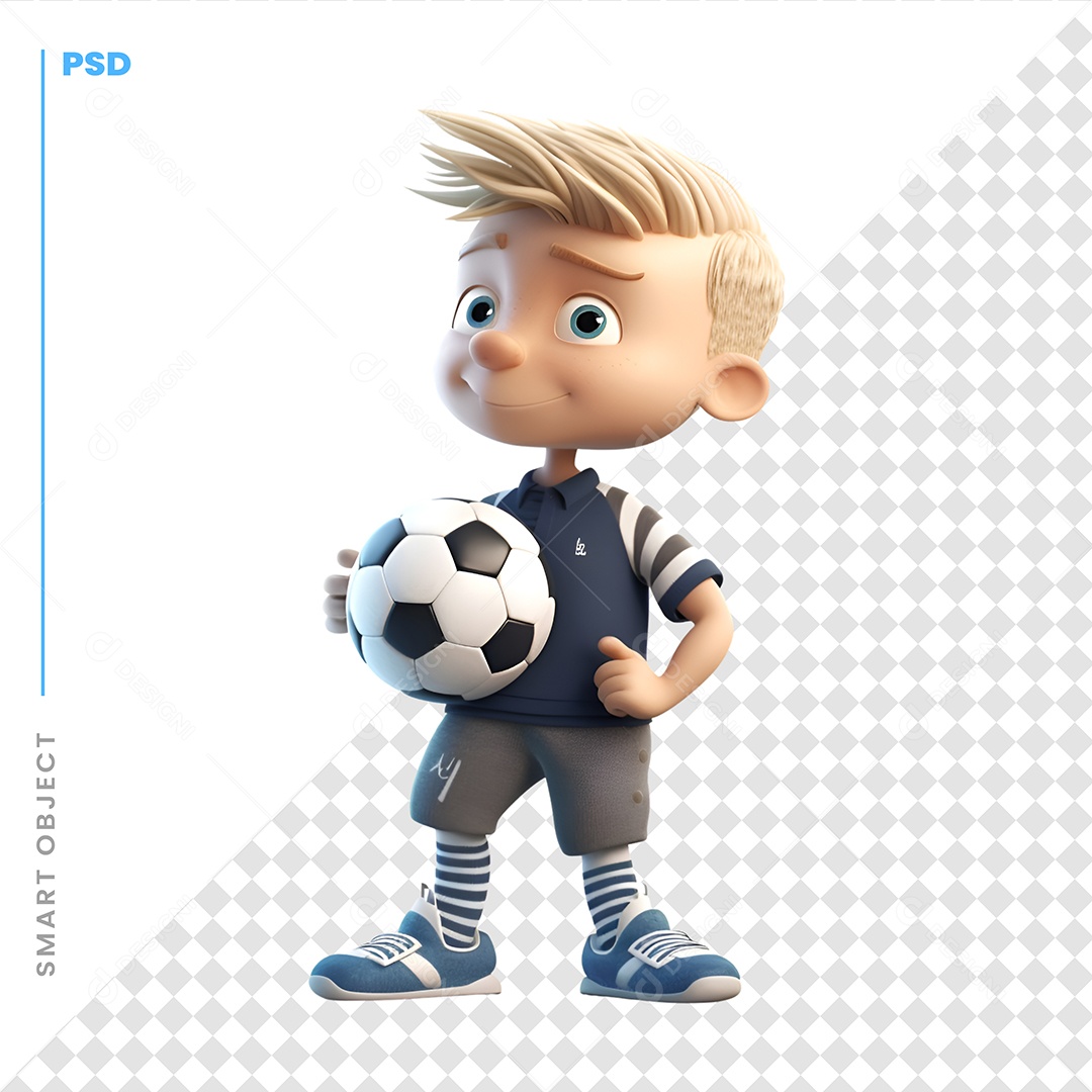 Jogador De Futebol Personagem 3D Para Composição PSD