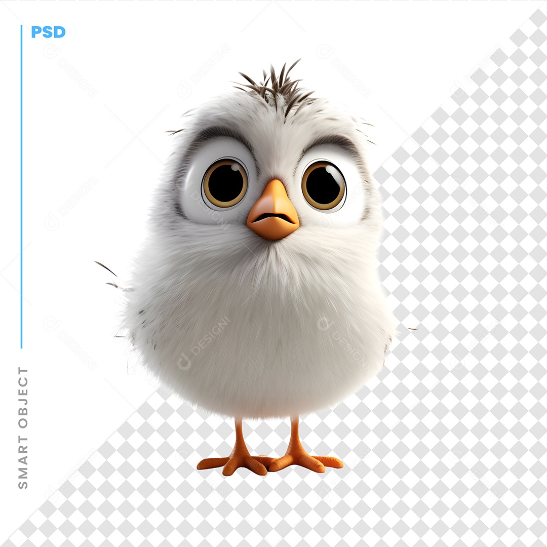 Pintinho Personagem 3D Para Composição PSD