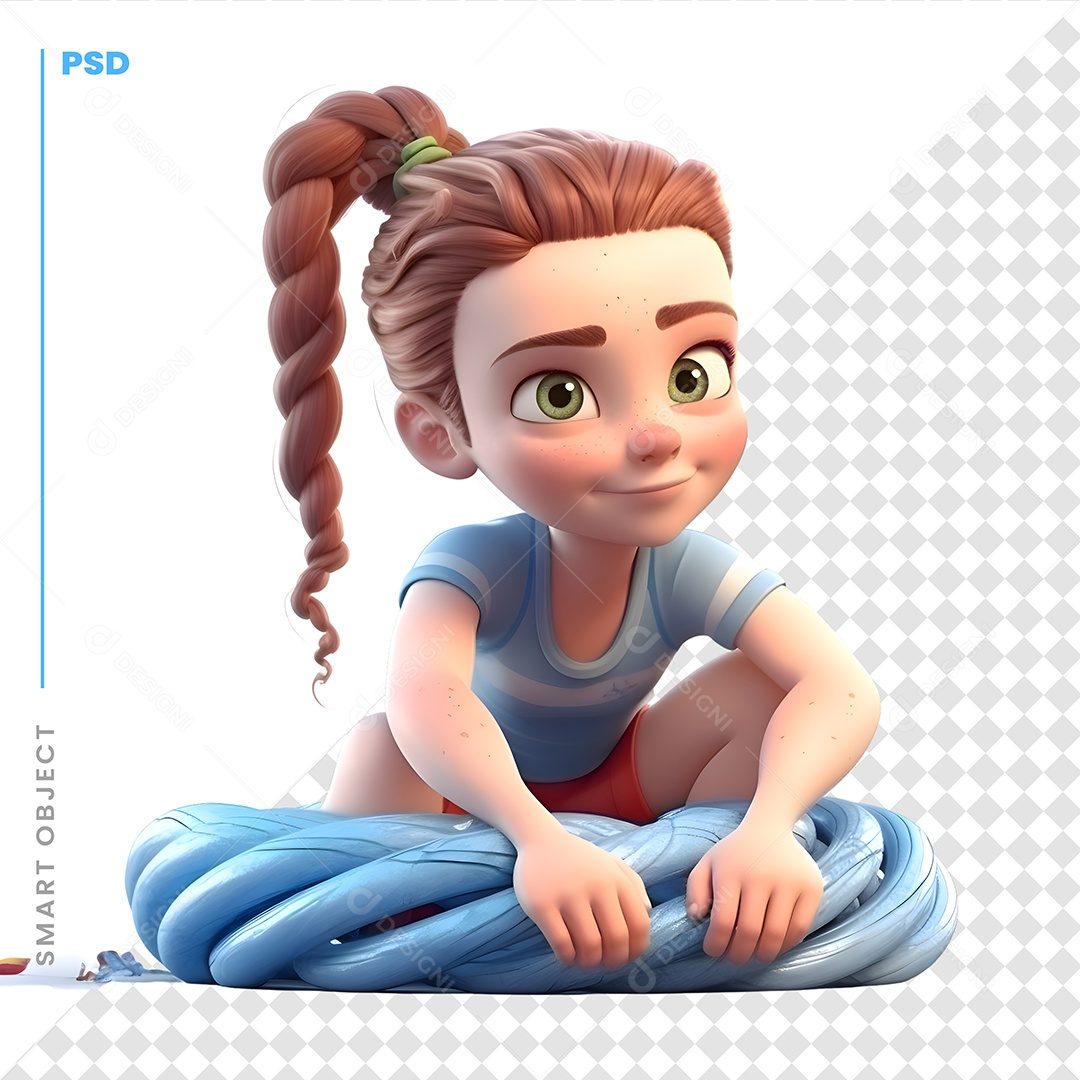 Garota Personagem 3D Para Composição PSD