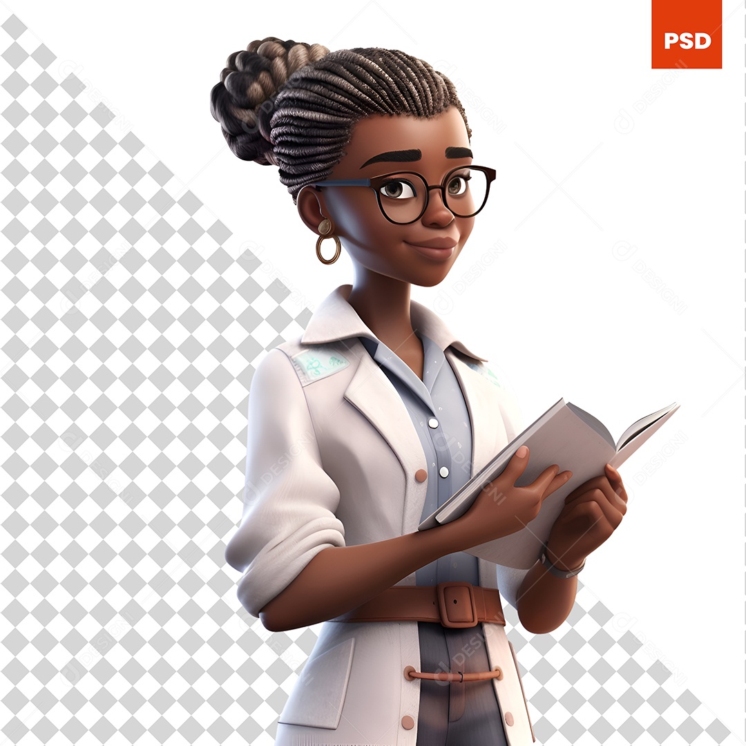 Medica Personagem 3D Para Composição PSD