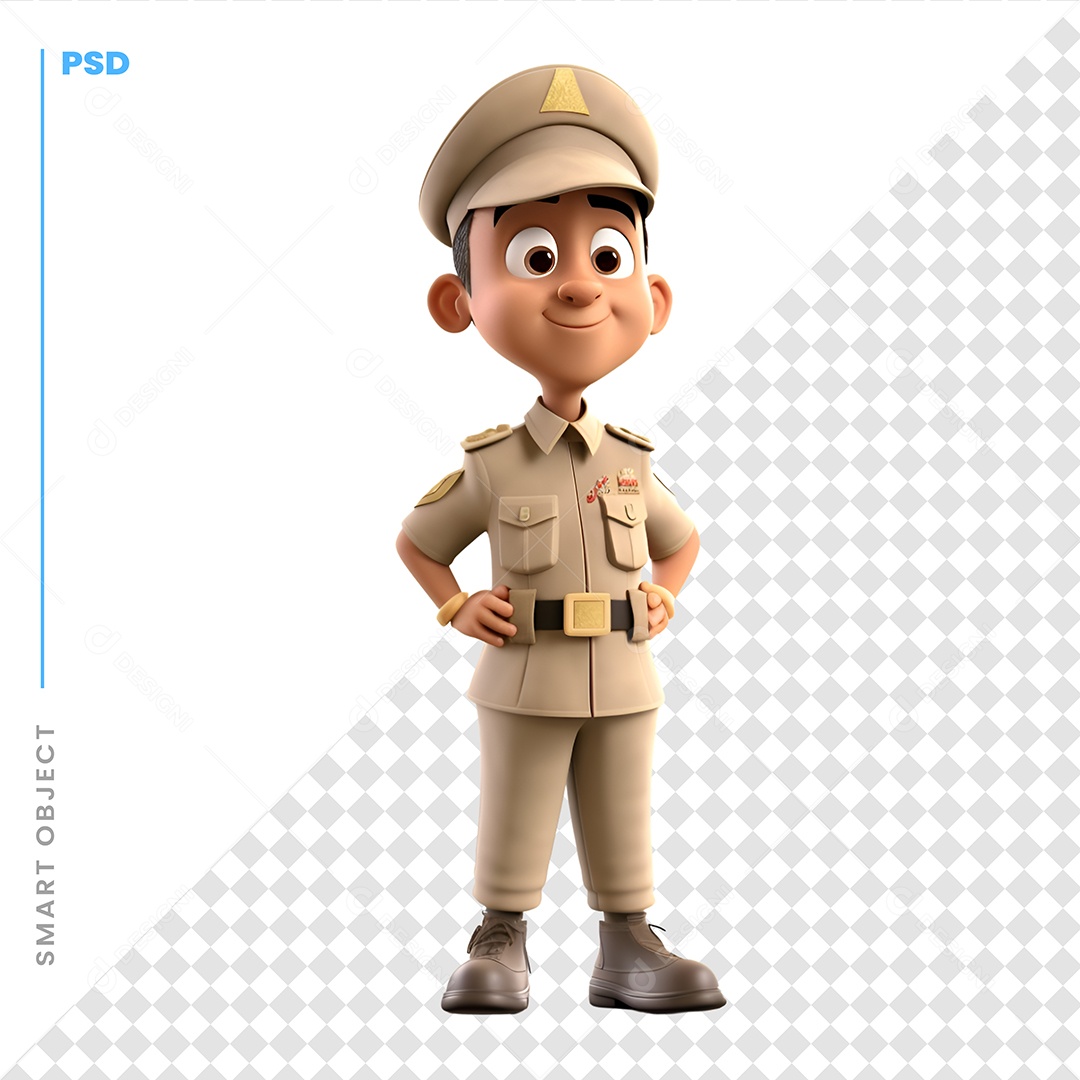 Militar Personagem 3D Para Composição PSD