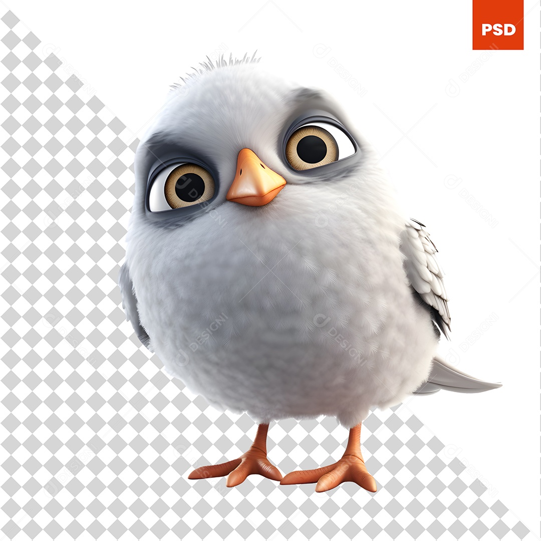 Pintinho Personagem 3D Para Composição PSD