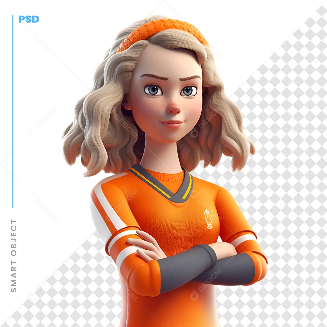 Garota Personagem 3D Para Composição PSD
