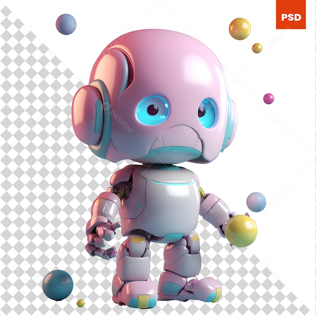 Robô Personagem 3D Para Composição PSD