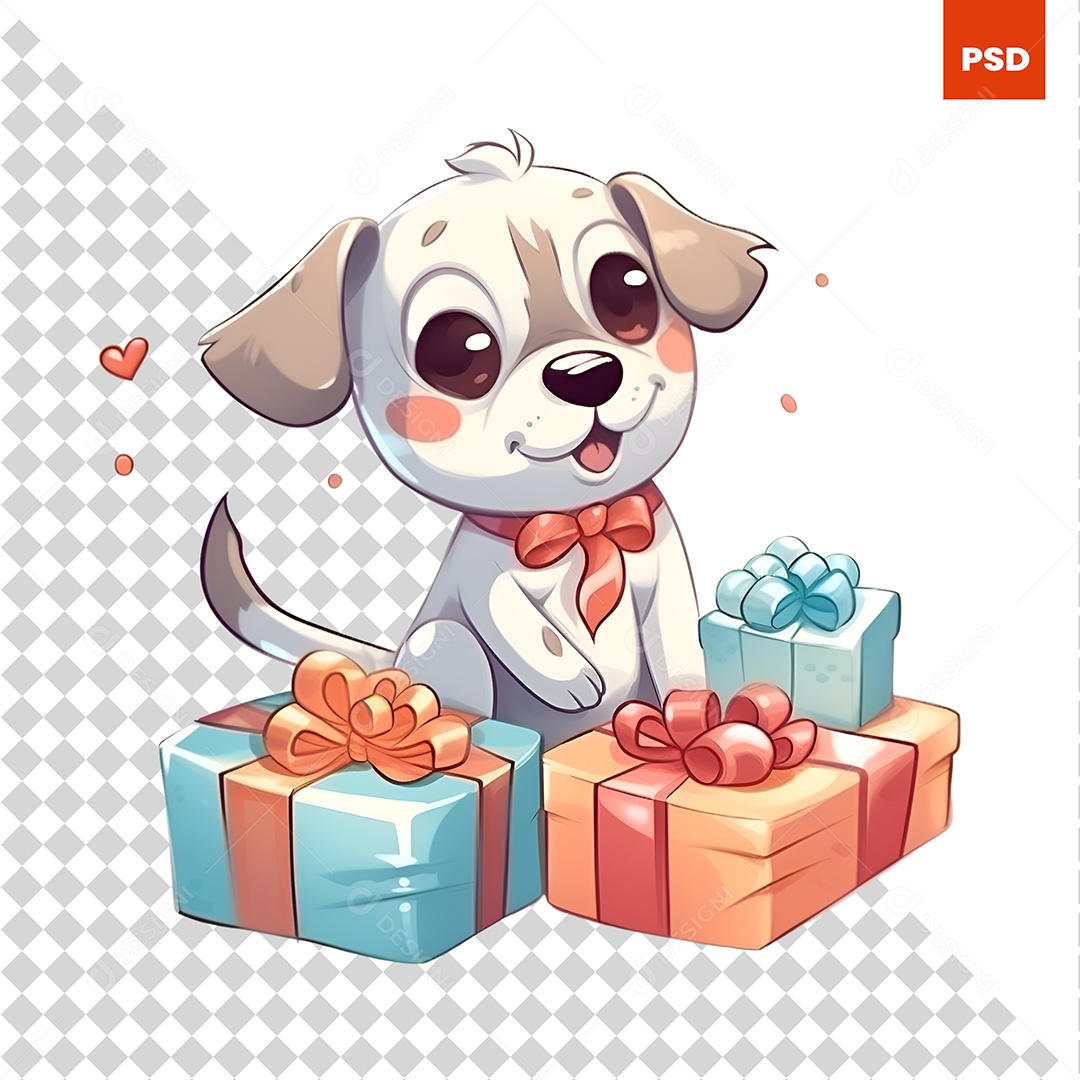 Cão Bonito dos Desenhos Animados PSD