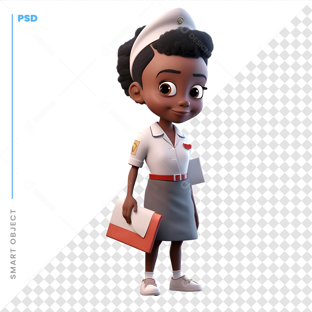 Enfermeira Personagem 3D Para Composição PSD