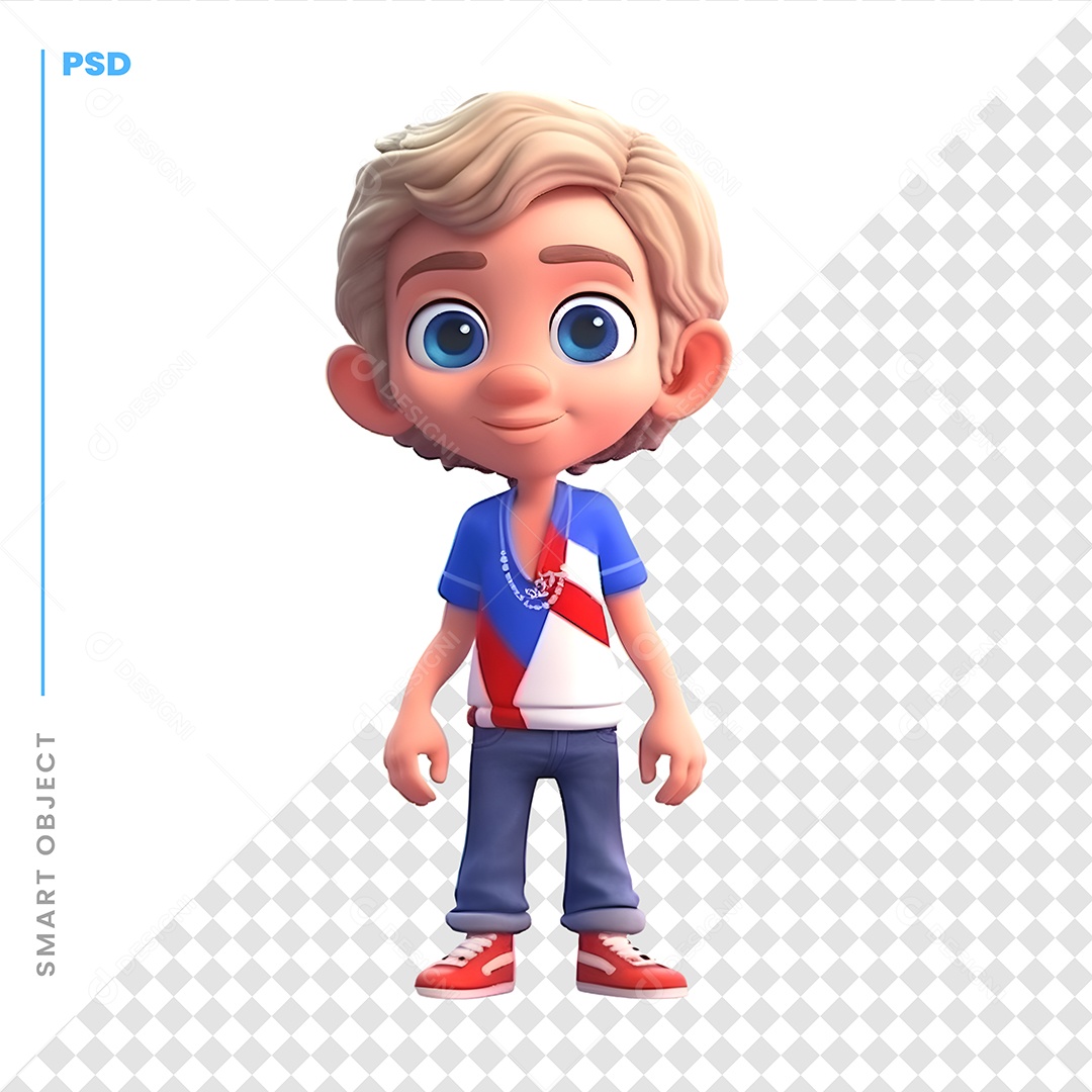 Garoto Loiro  Personagem 3D Para Composição PSD