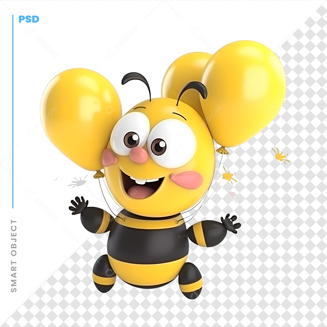Abelha  Personagem 3D Para Composição PSD