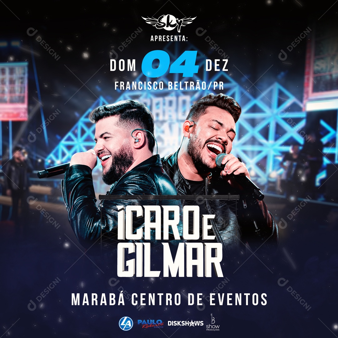 Flyer Icaro e Gilmar Shows Social Media PSD Editável