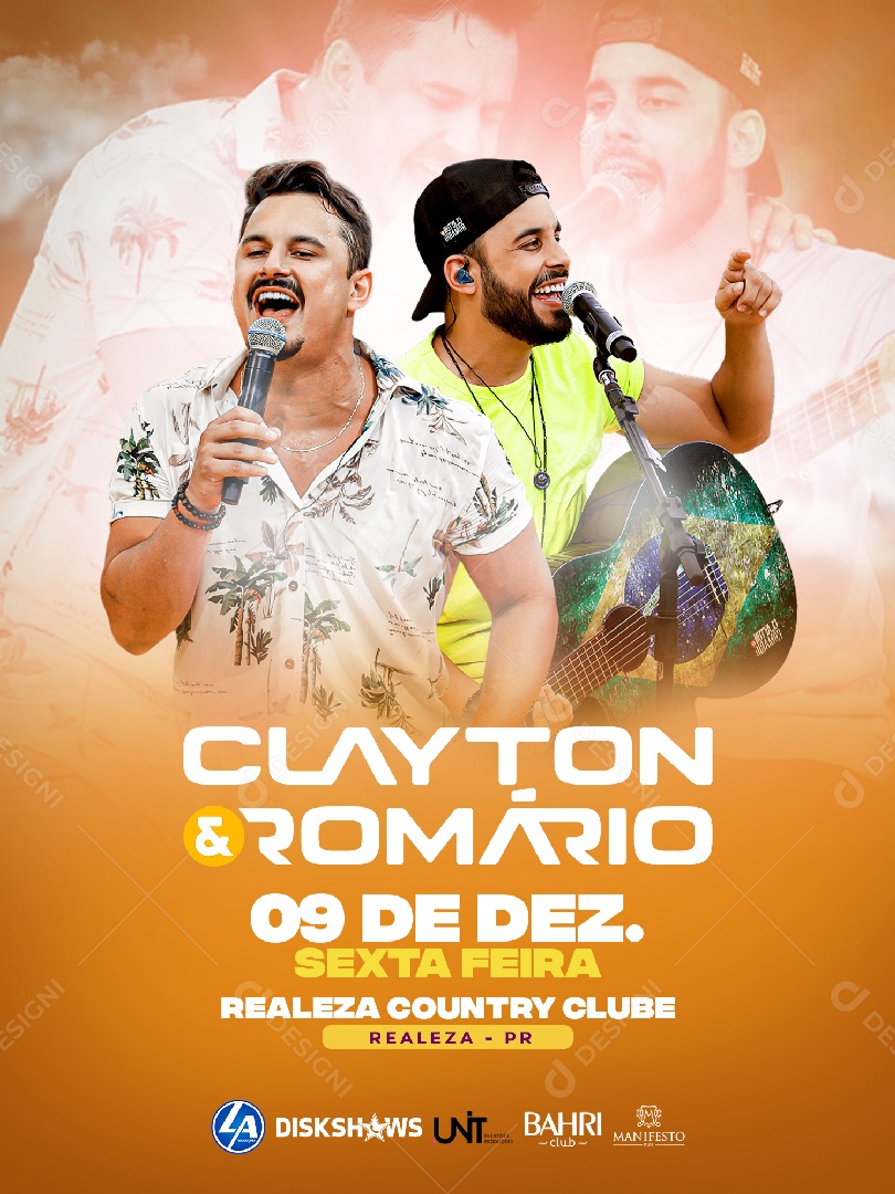 Flyer Clayton e Romario Social Media PSD Editável
