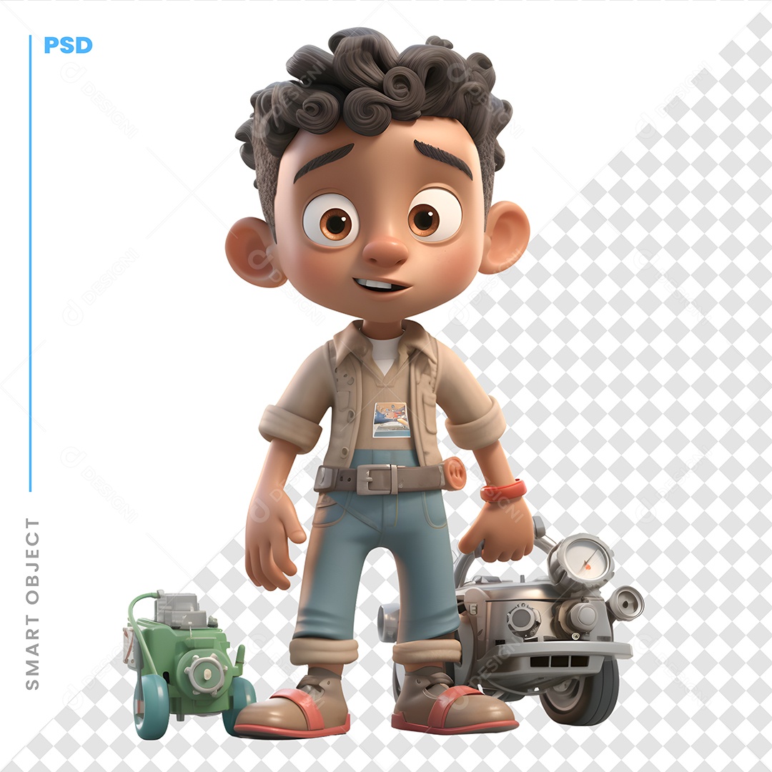 Garoto Personagem 3D Para Composição PSD