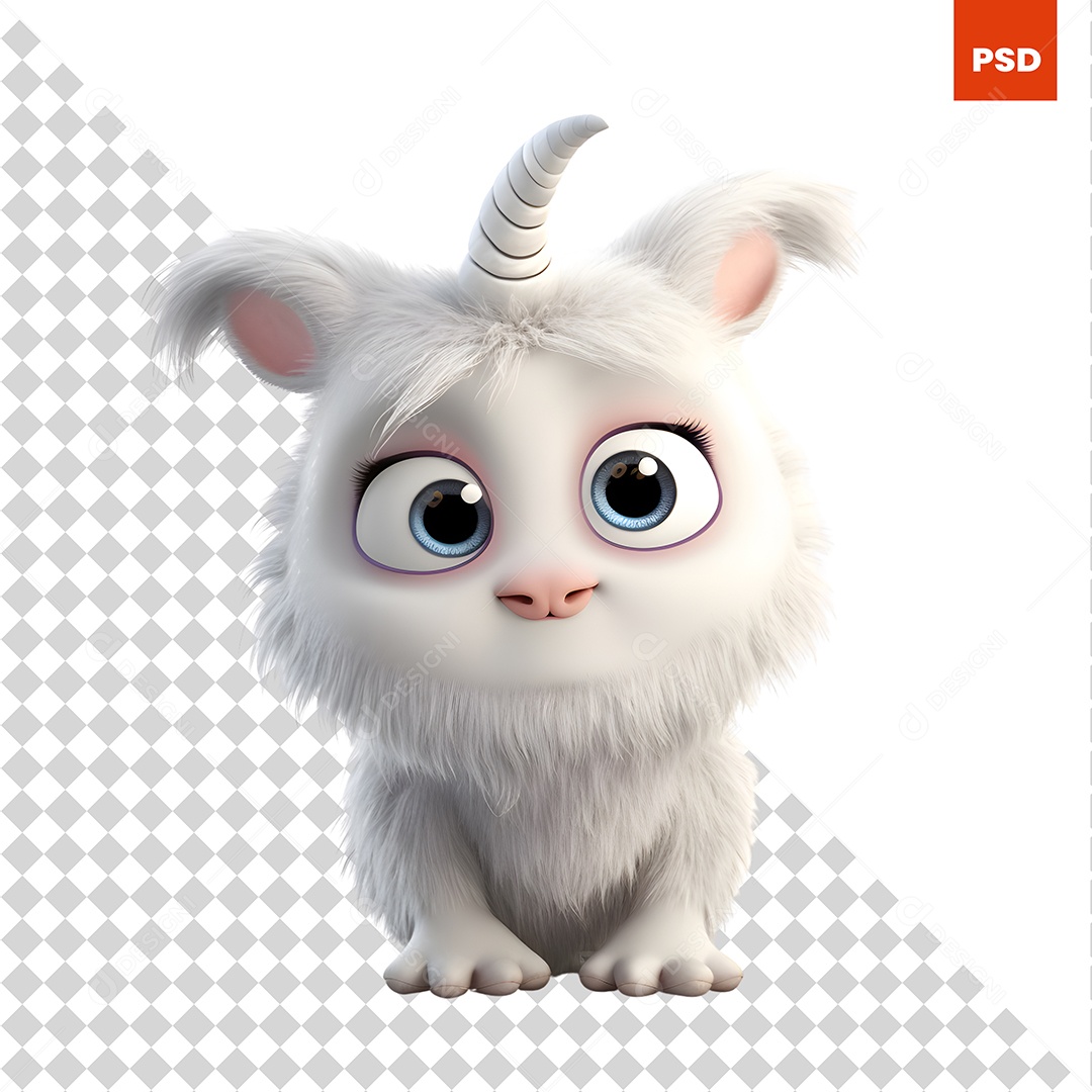 Cabra Personagem 3D Para Composição PSD