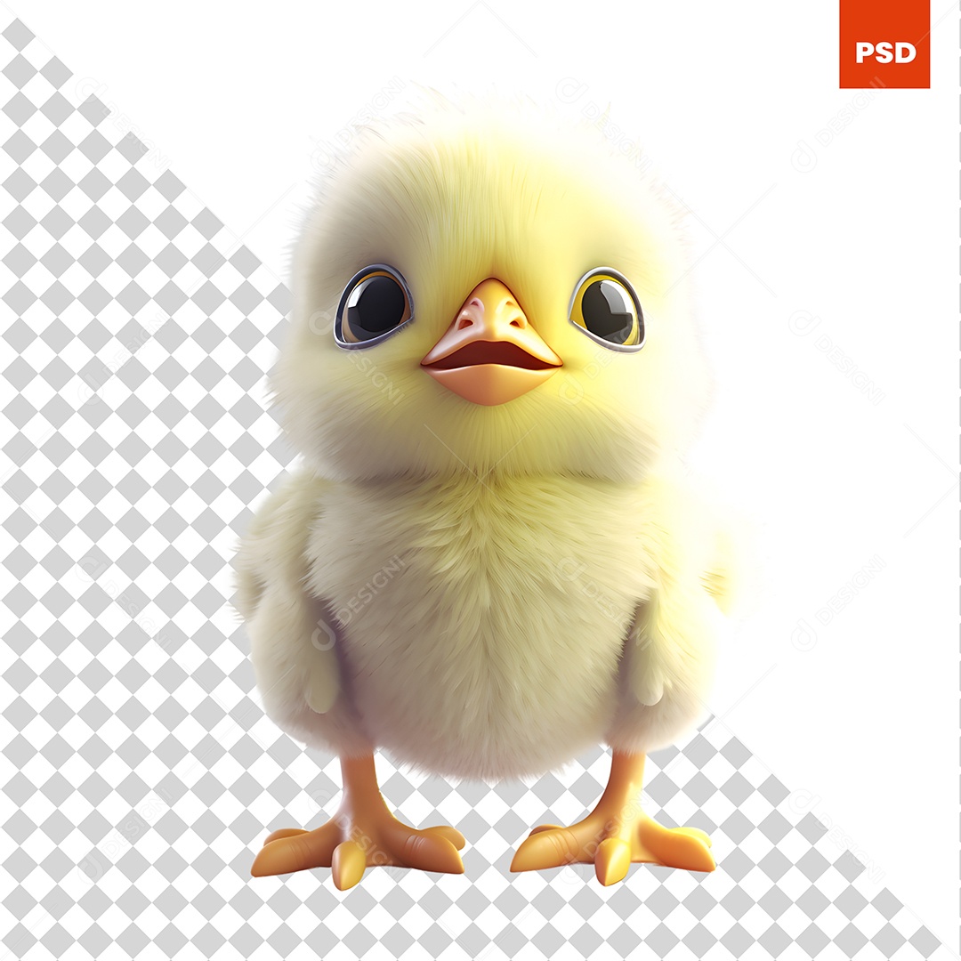 Pintinho Personagem 3D Para Composição PSD