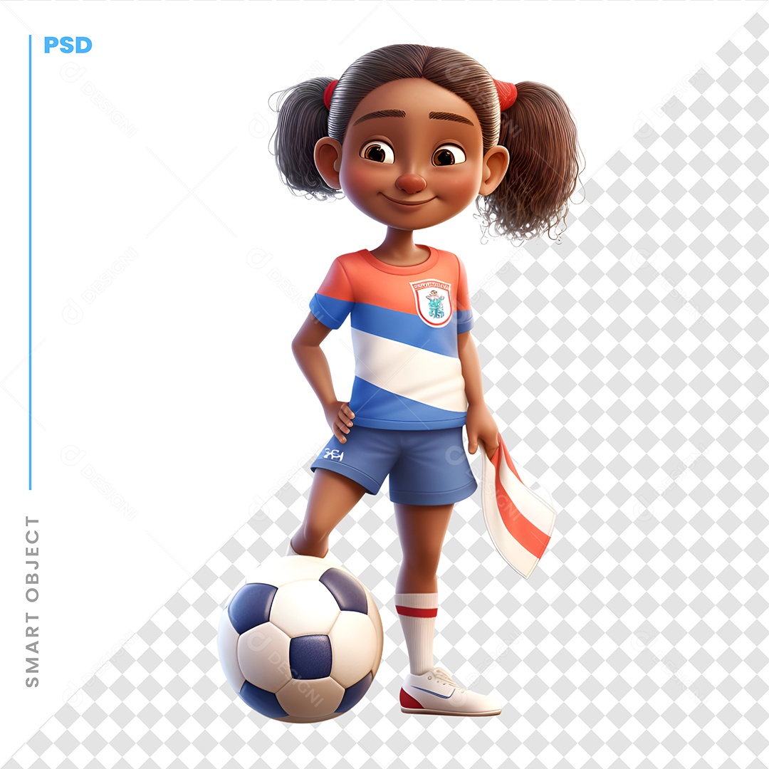Jogadora De Futebol Personagem 3D Para Composição PSD