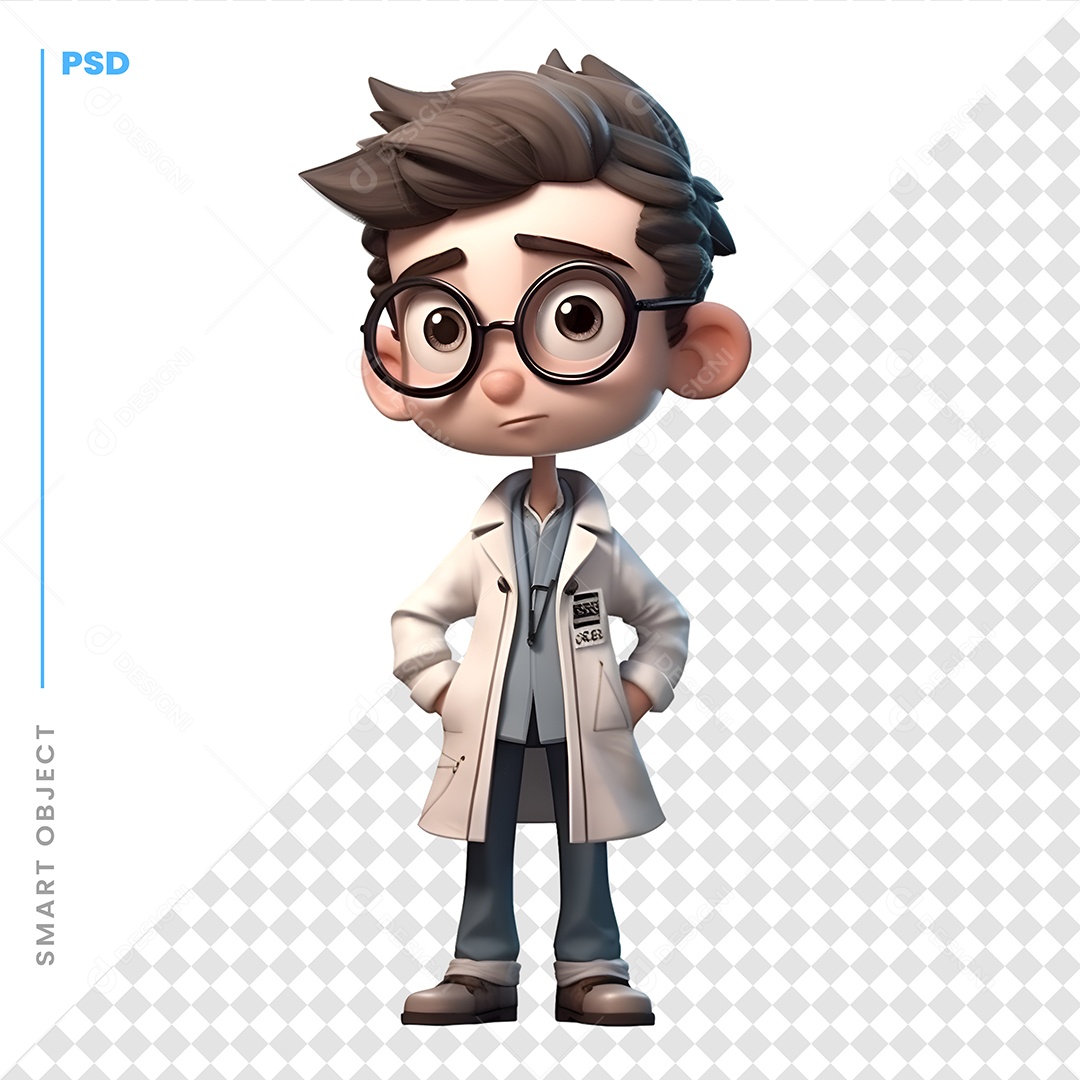Doutor Personagem 3D Para Composição PSD