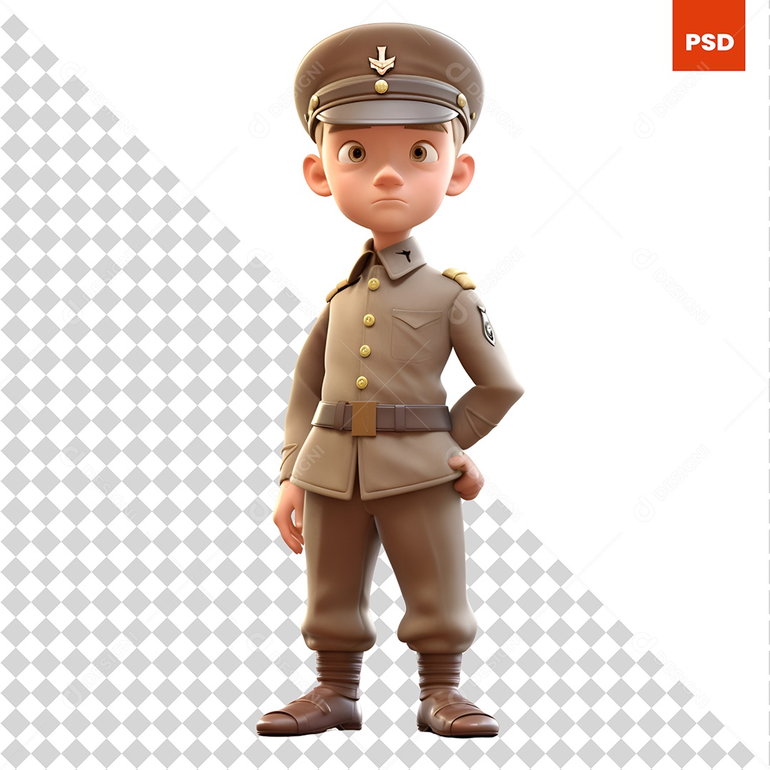Militar Personagem 3D Para Composição PSD