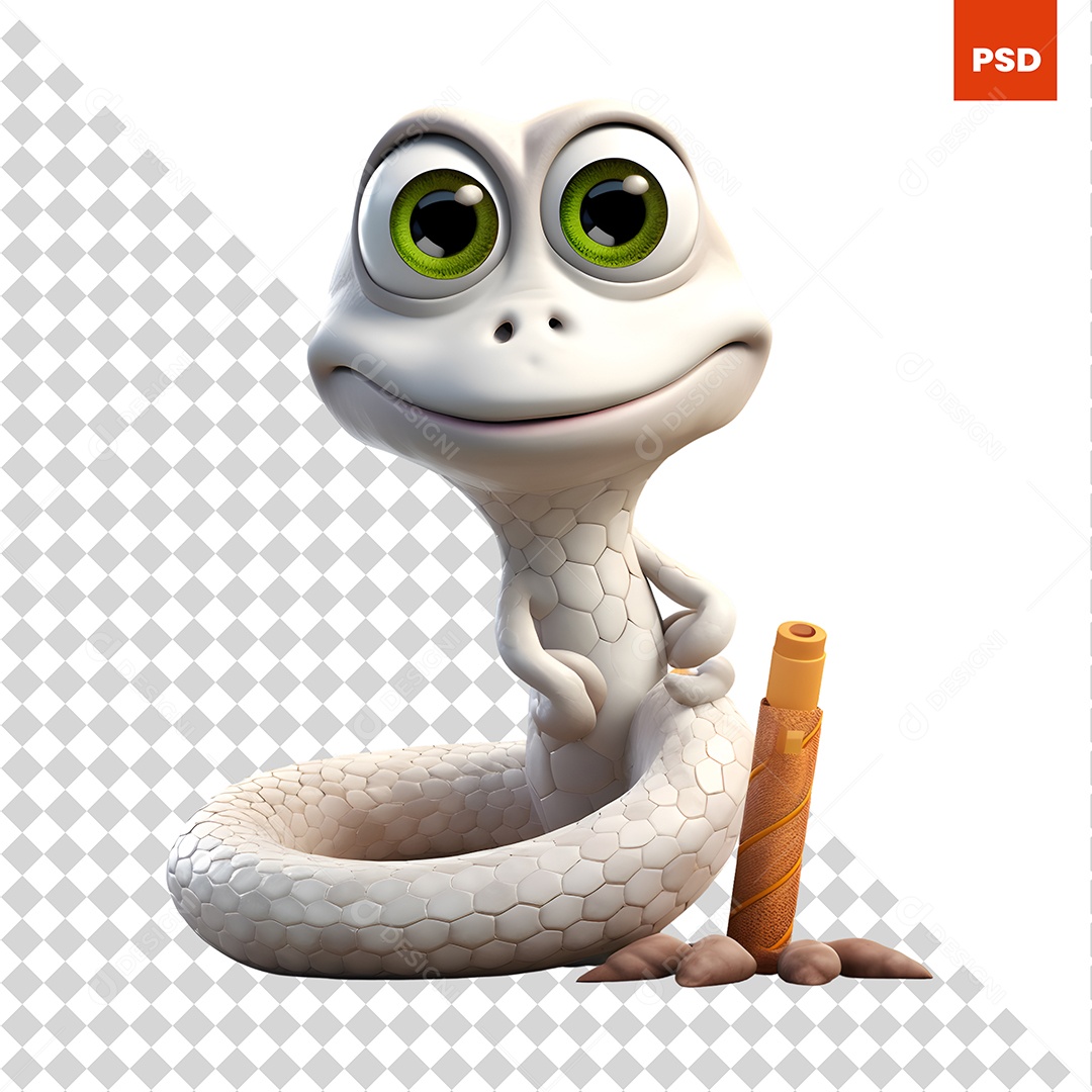 Cobra Personagem 3D Para Composição PSD