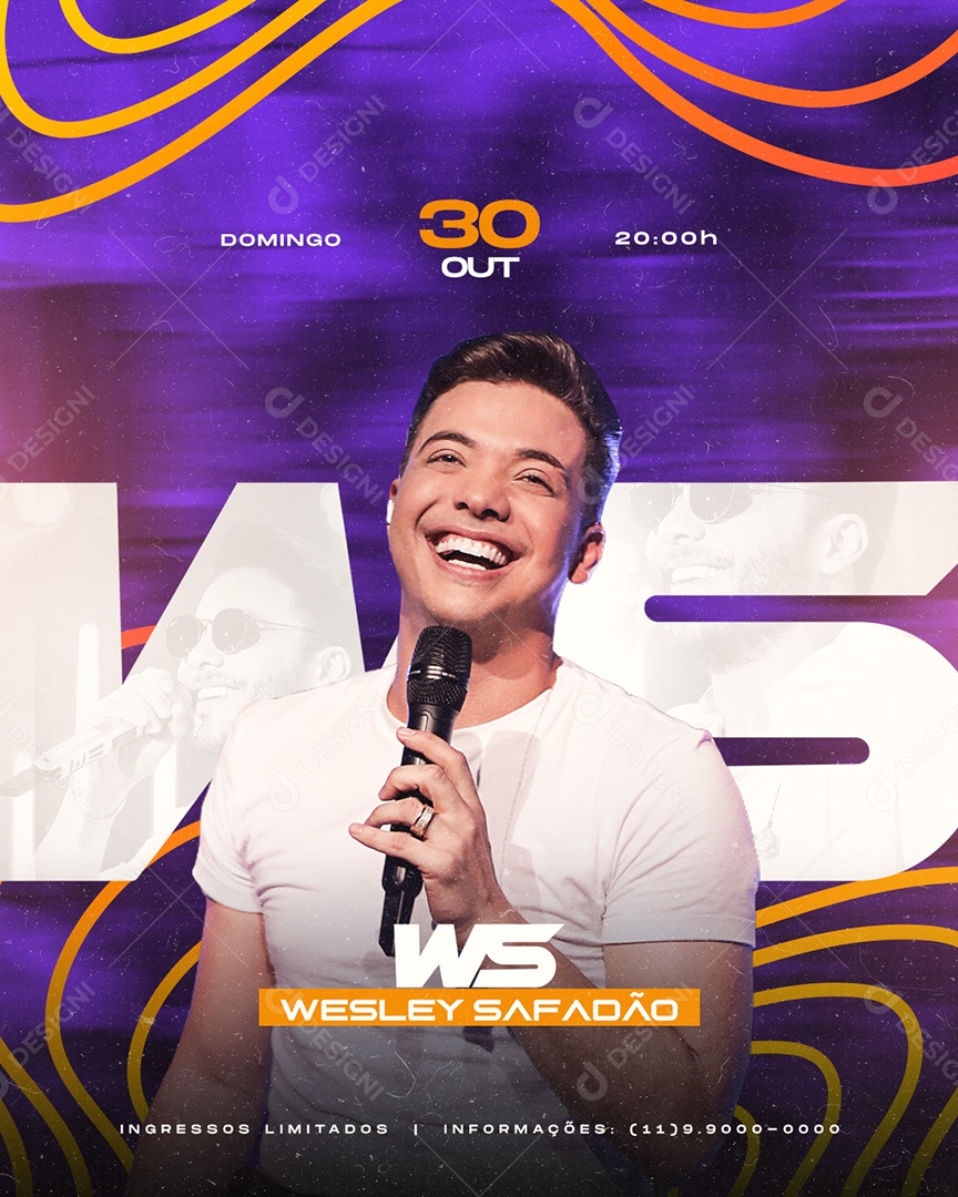 Flyer Wesley Safadão Agenda da Semana Social Media PSD Editável