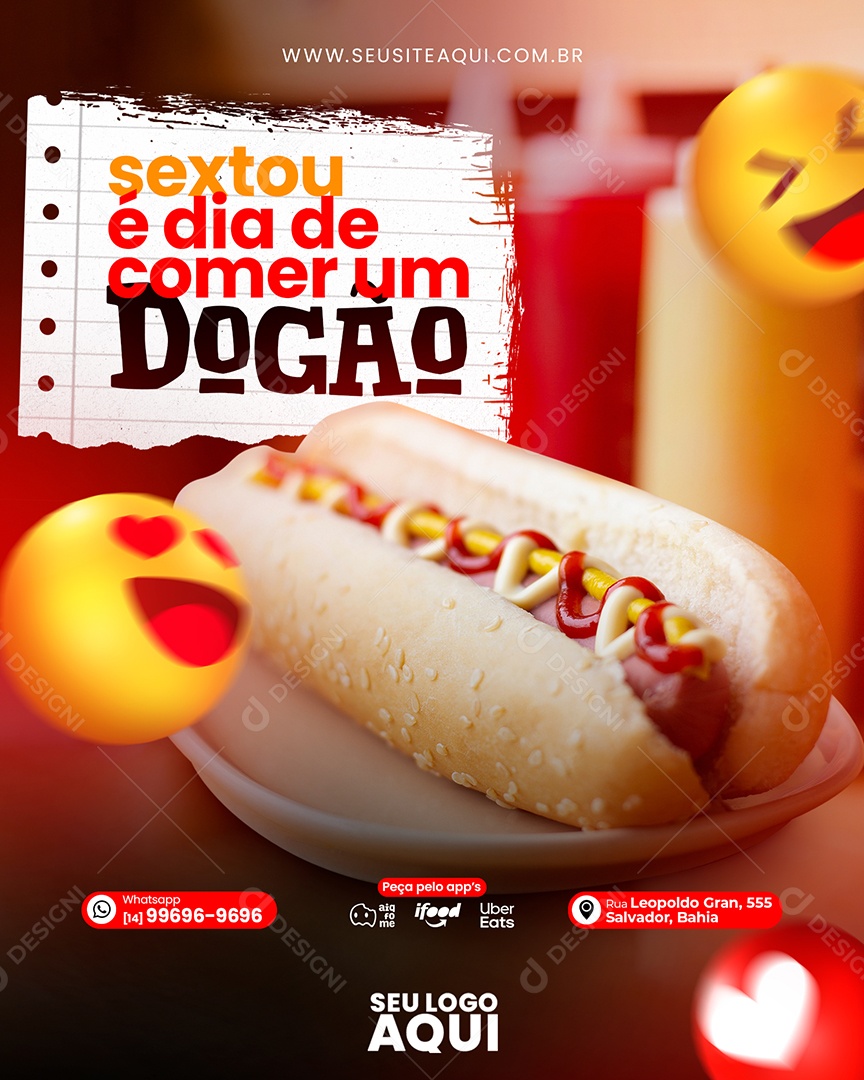Sextou é Dia De Comer Um Dogão Social Media PSD Editável