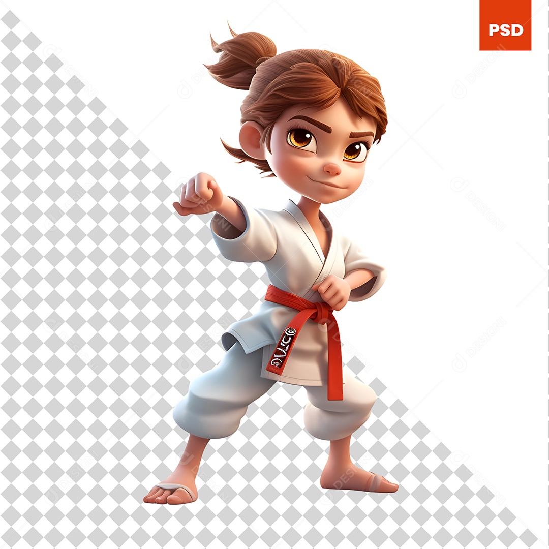 Lutadora Personagem 3D Para Composição PSD