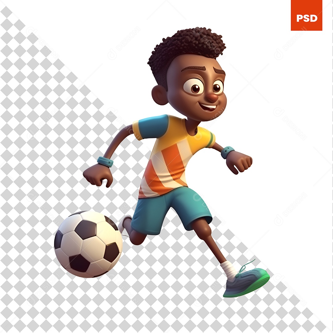 Jogador De Futebol Personagem 3D Para Composição PSD