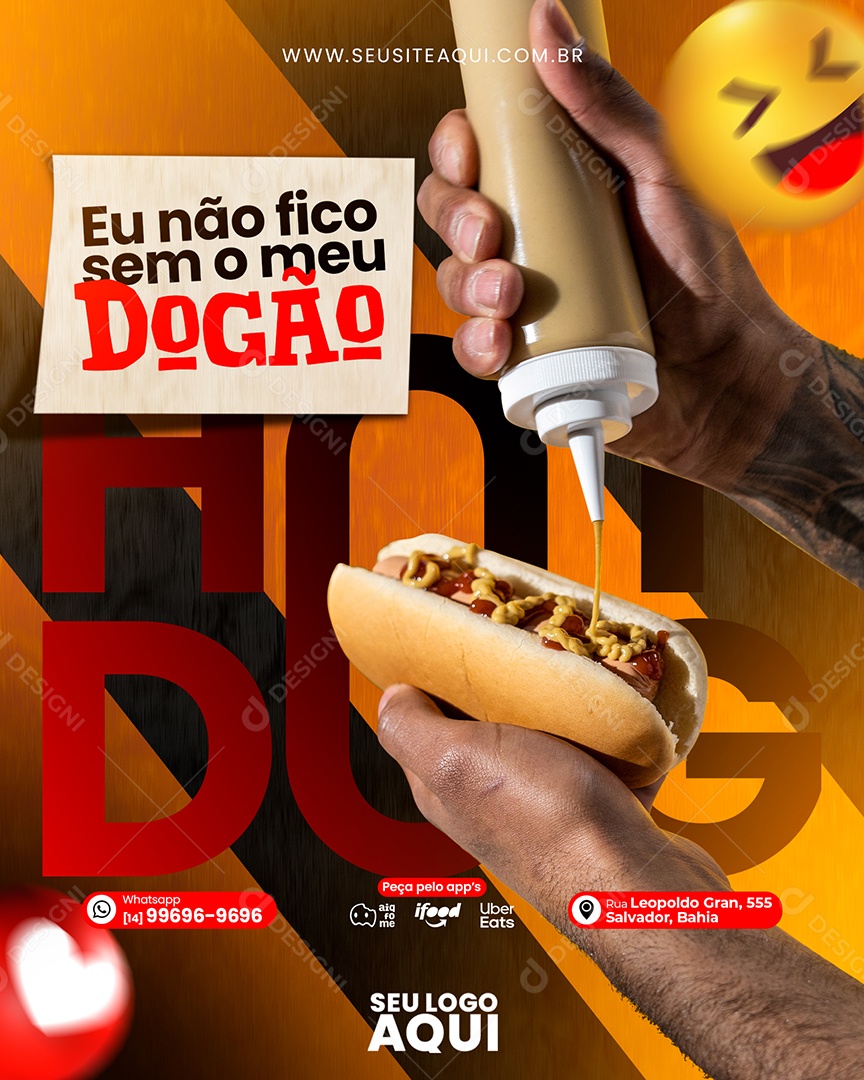 Eu Não Fico Sem o Meu Dogão Social Media PSD Editável