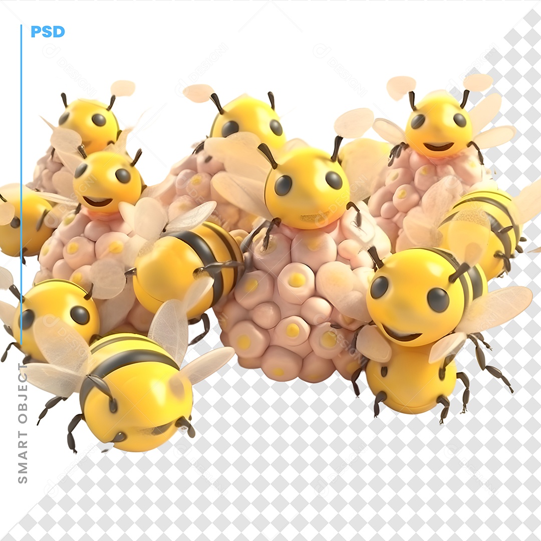 Abelhas Personagem 3D Para Composição PSD
