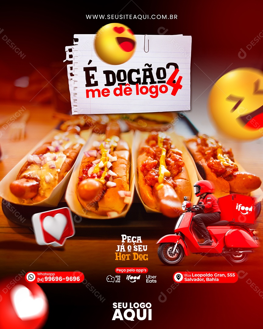 È Dogão Me De Logo Social Media PSD Editável