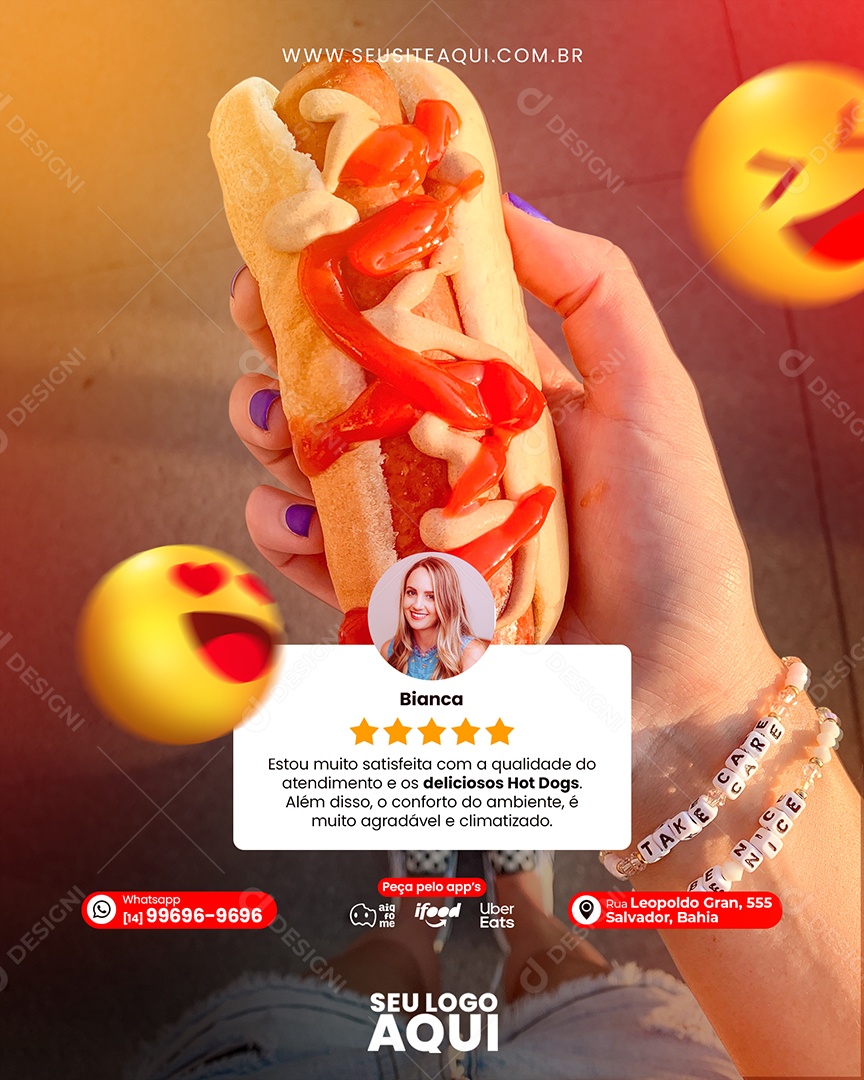 Social Media Perfil Hot Dog PSD Editável