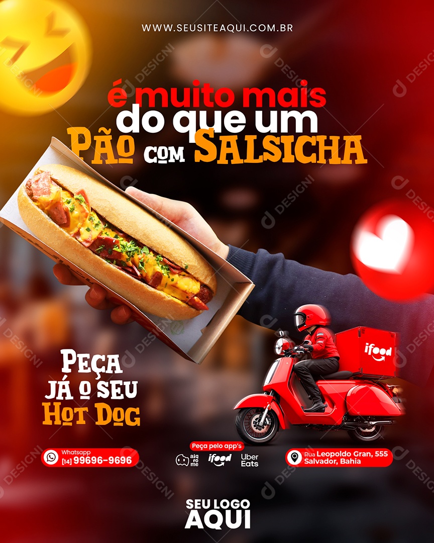 Social Media é Muito Mais Do Que Um Pão Com Salsicha PSD Editável