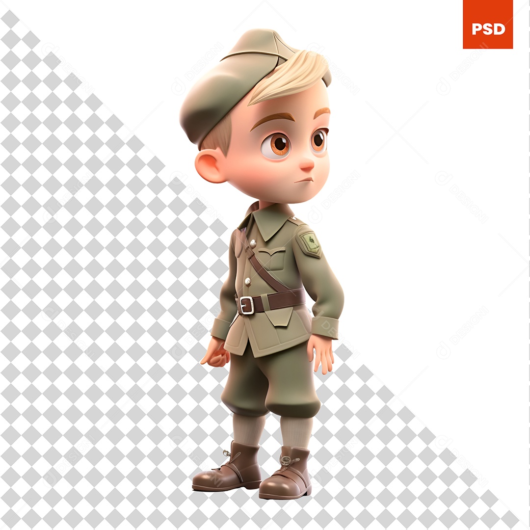 Militar Personagem 3D Para Composição PSD