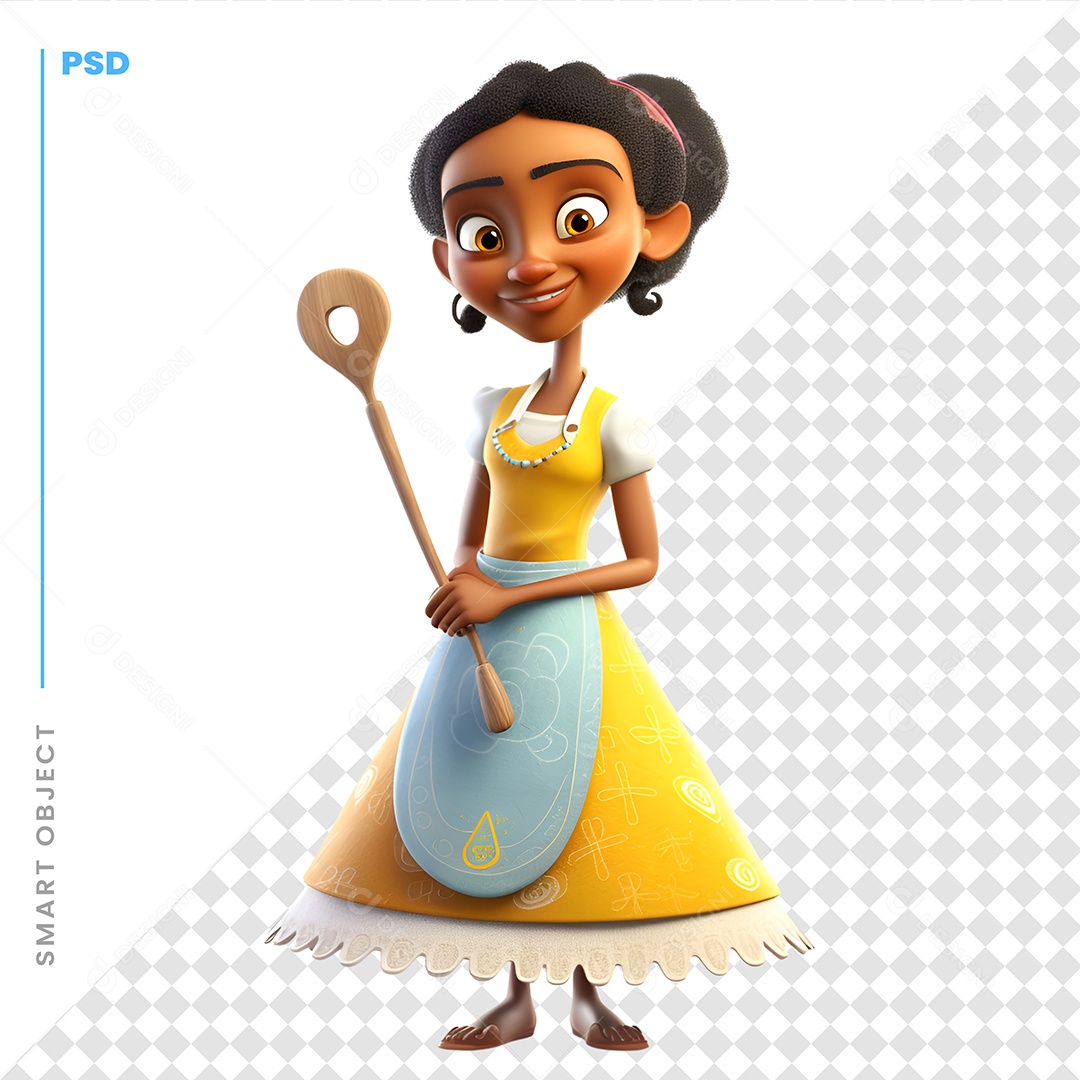 Mulher Personagem 3D Para Composição PSD