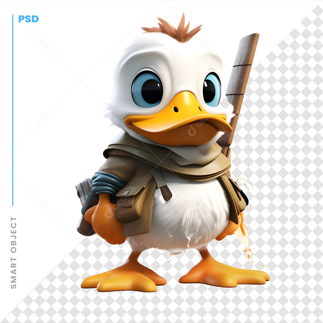 Pato Personagem 3D Para Composição PSD