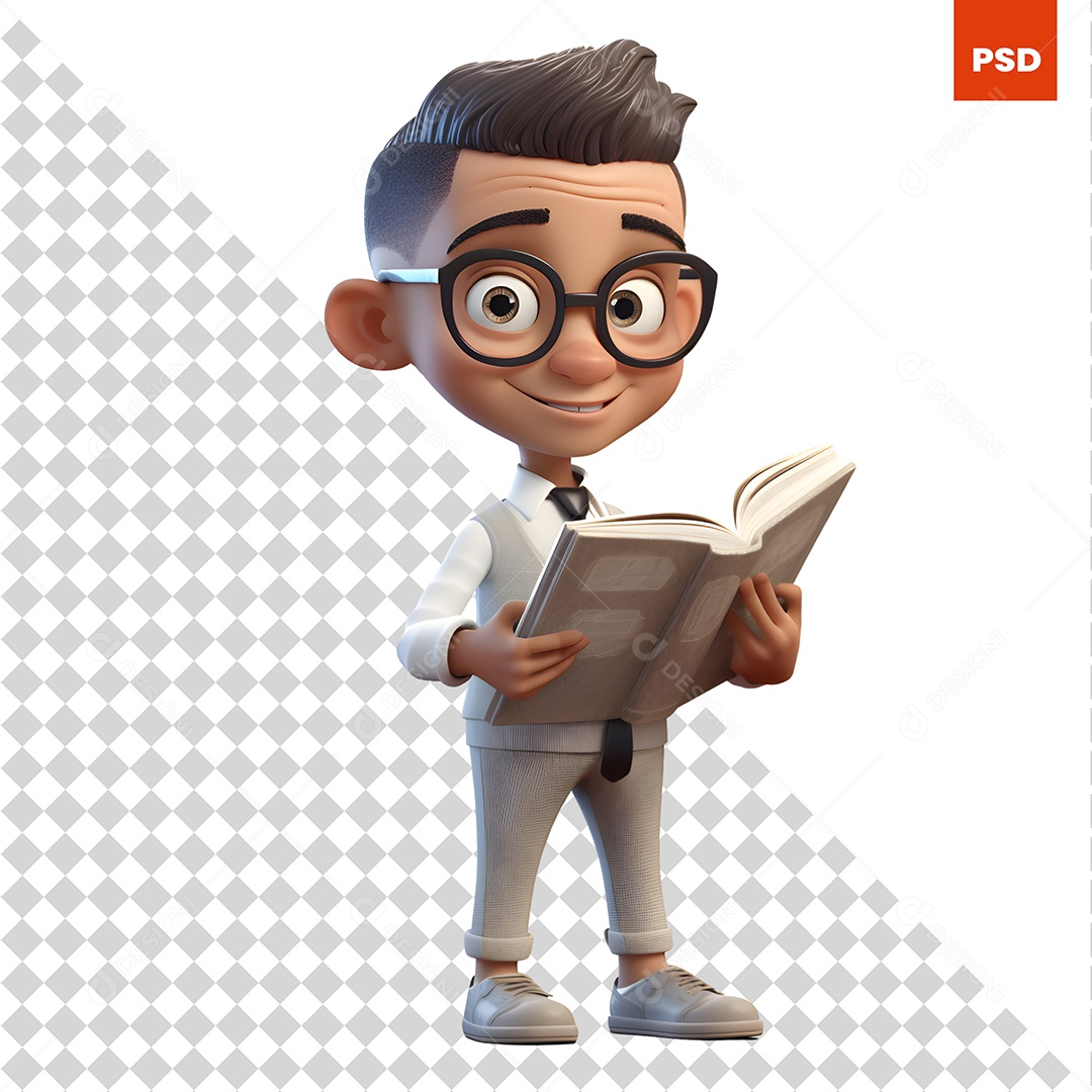 Nerd Personagem 3D Para Composição PSD