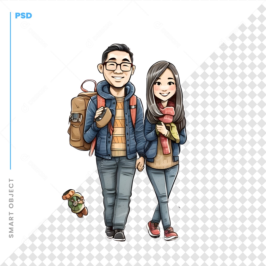 Desenho De Casal Para Composição PSD