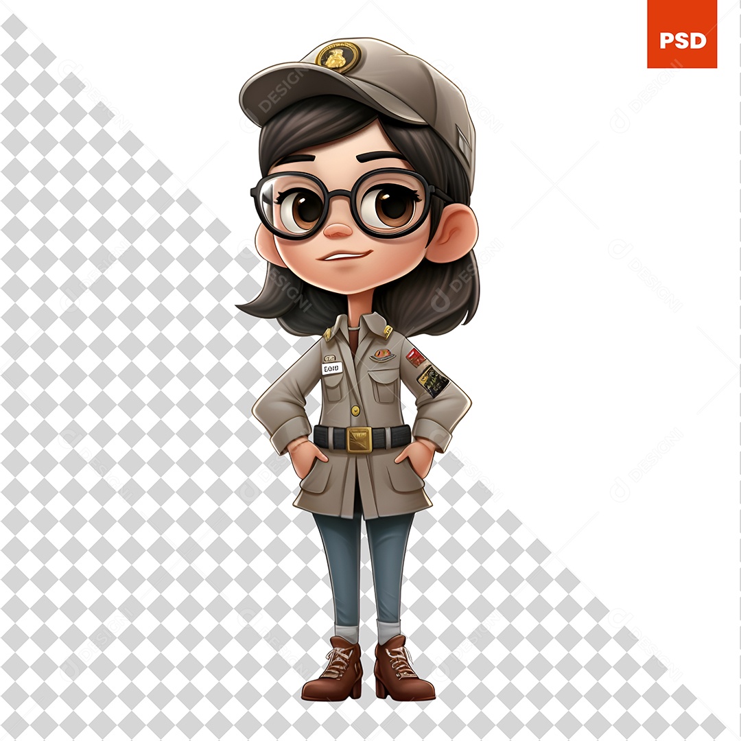 Mulher Personagem 3D Para Composição PSD