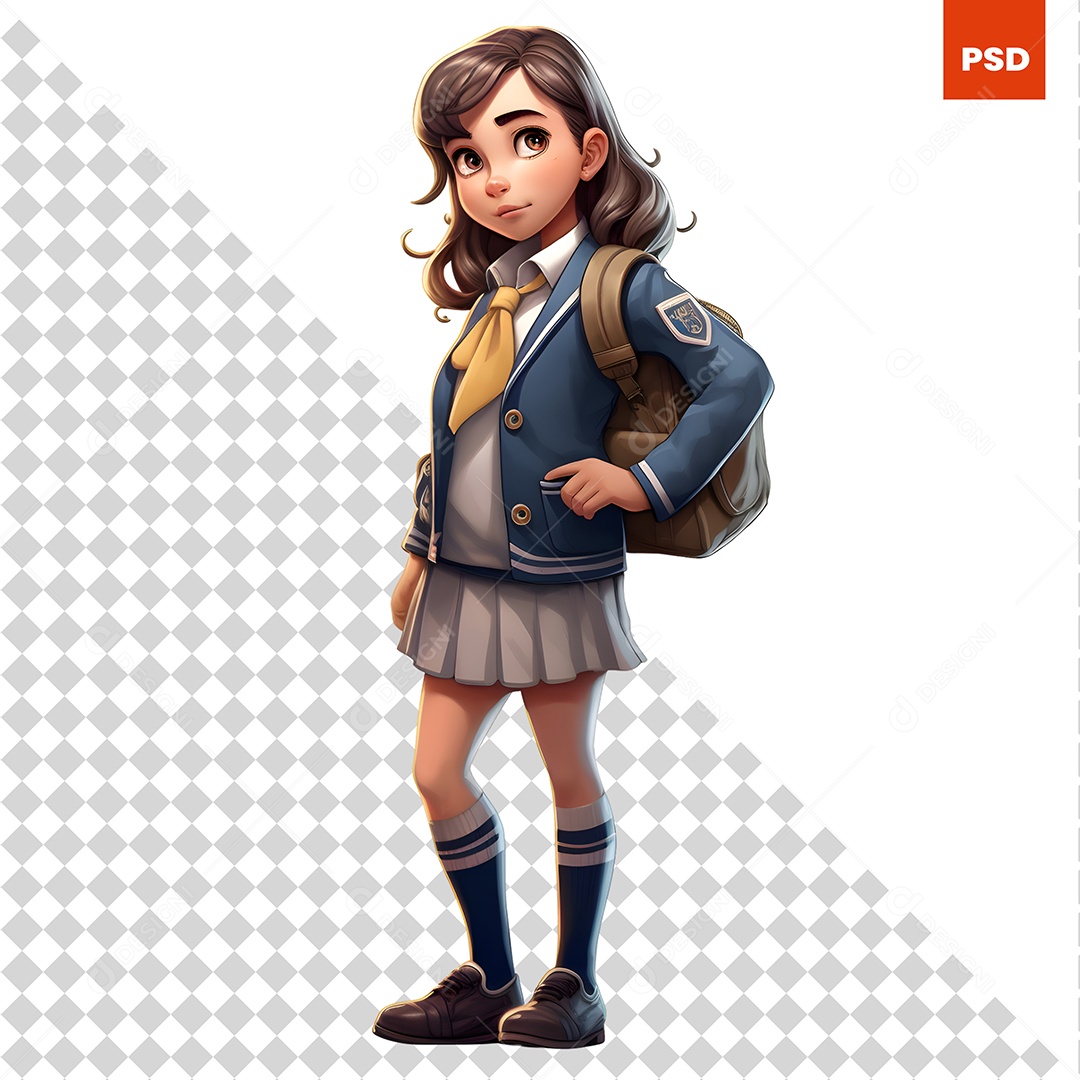 Estudante Personagem 3D Para Composição PSD