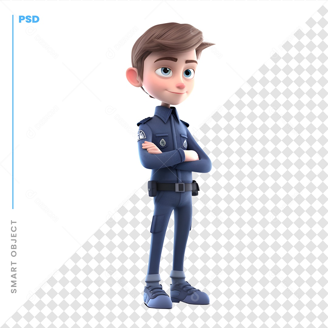 Agente  Personagem 3D Para Composição PSD