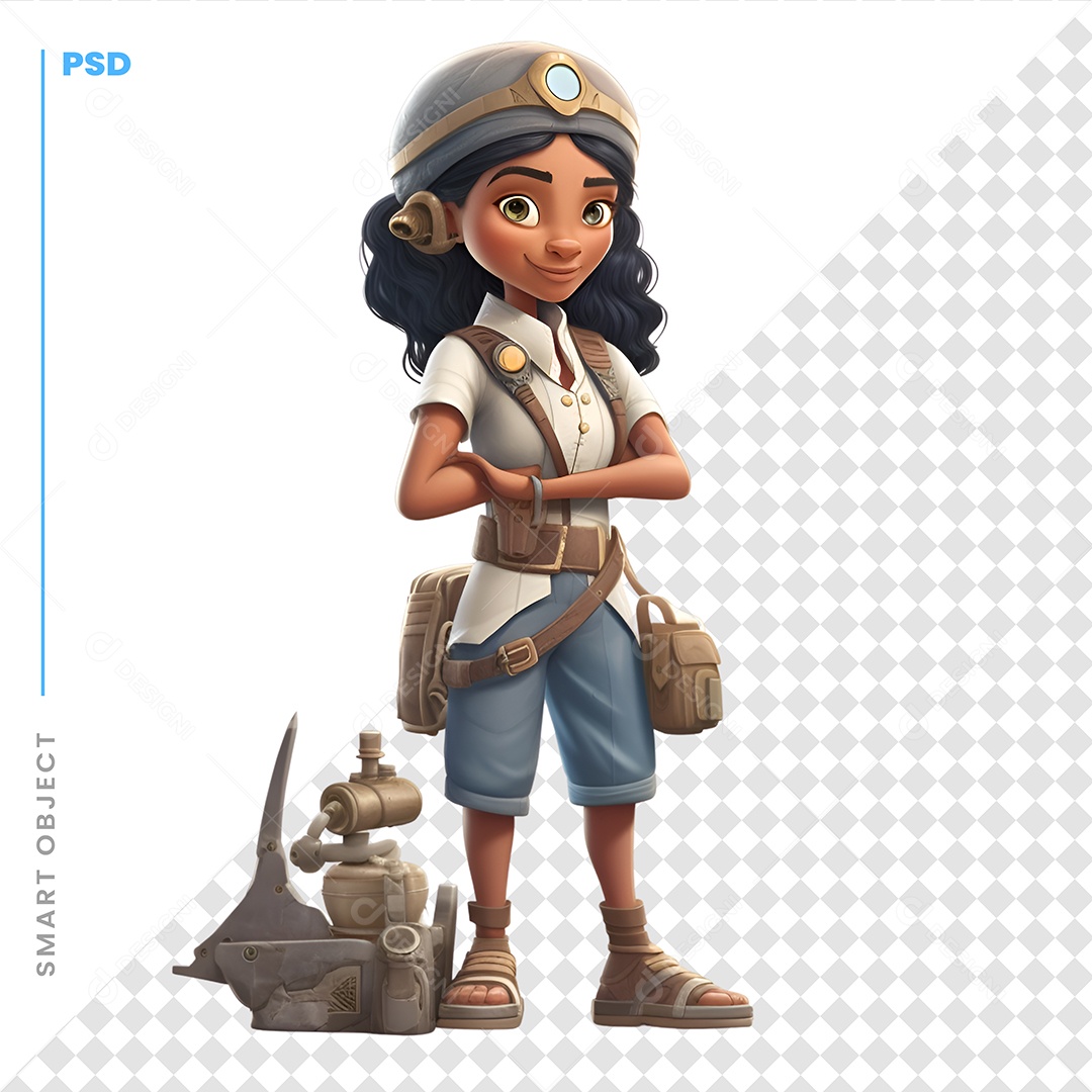 Mulher Personagem 3D Para Composição PSD