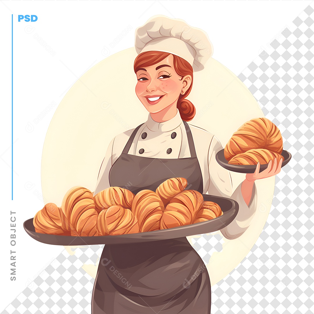 Padeira Personagem 3D Para Composição PSD