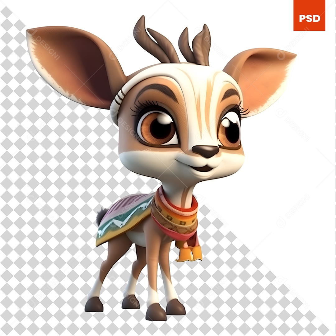 Servo Personagem 3D Para Composição PSD