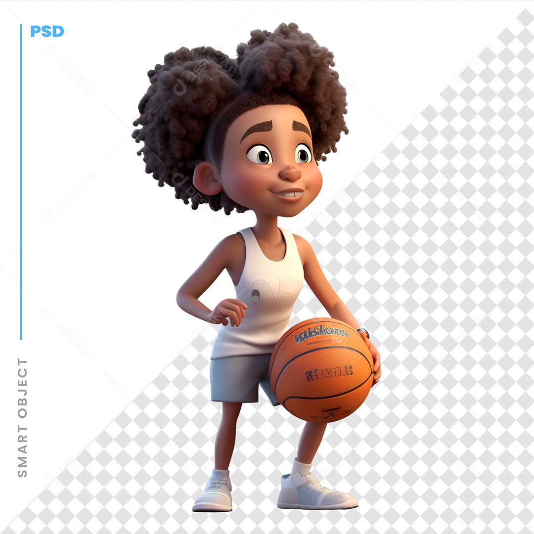 Jogadora De Basquete Personagem 3D Para Composição PSD