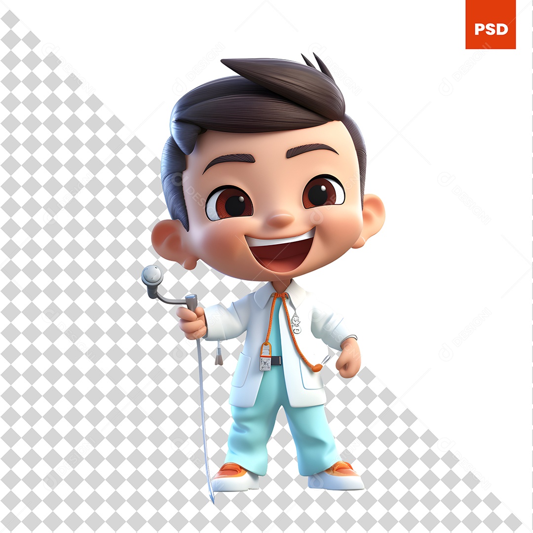 Doutor Personagem 3D Para Composição PSD