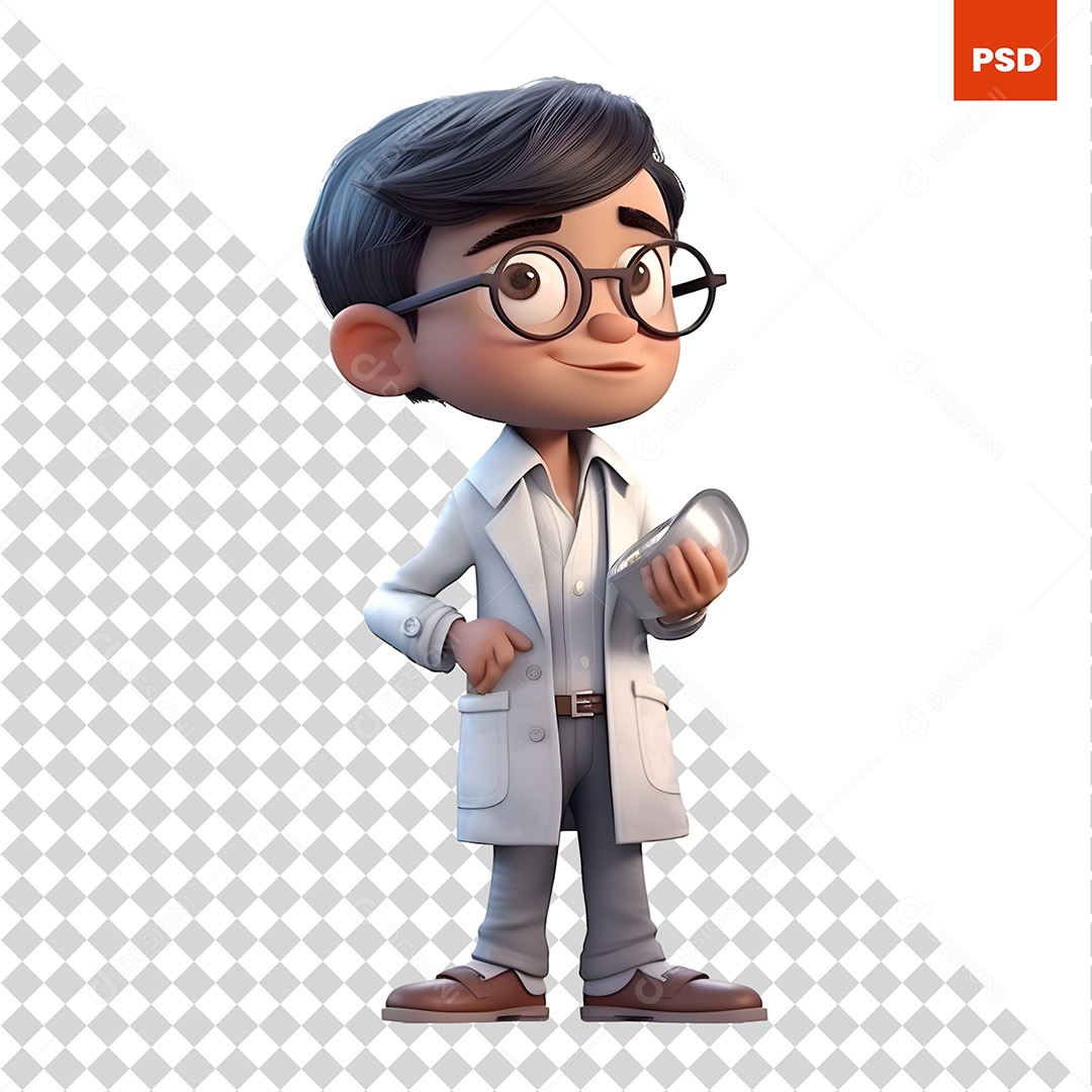 Doutor Personagem 3D Para Composição PSD