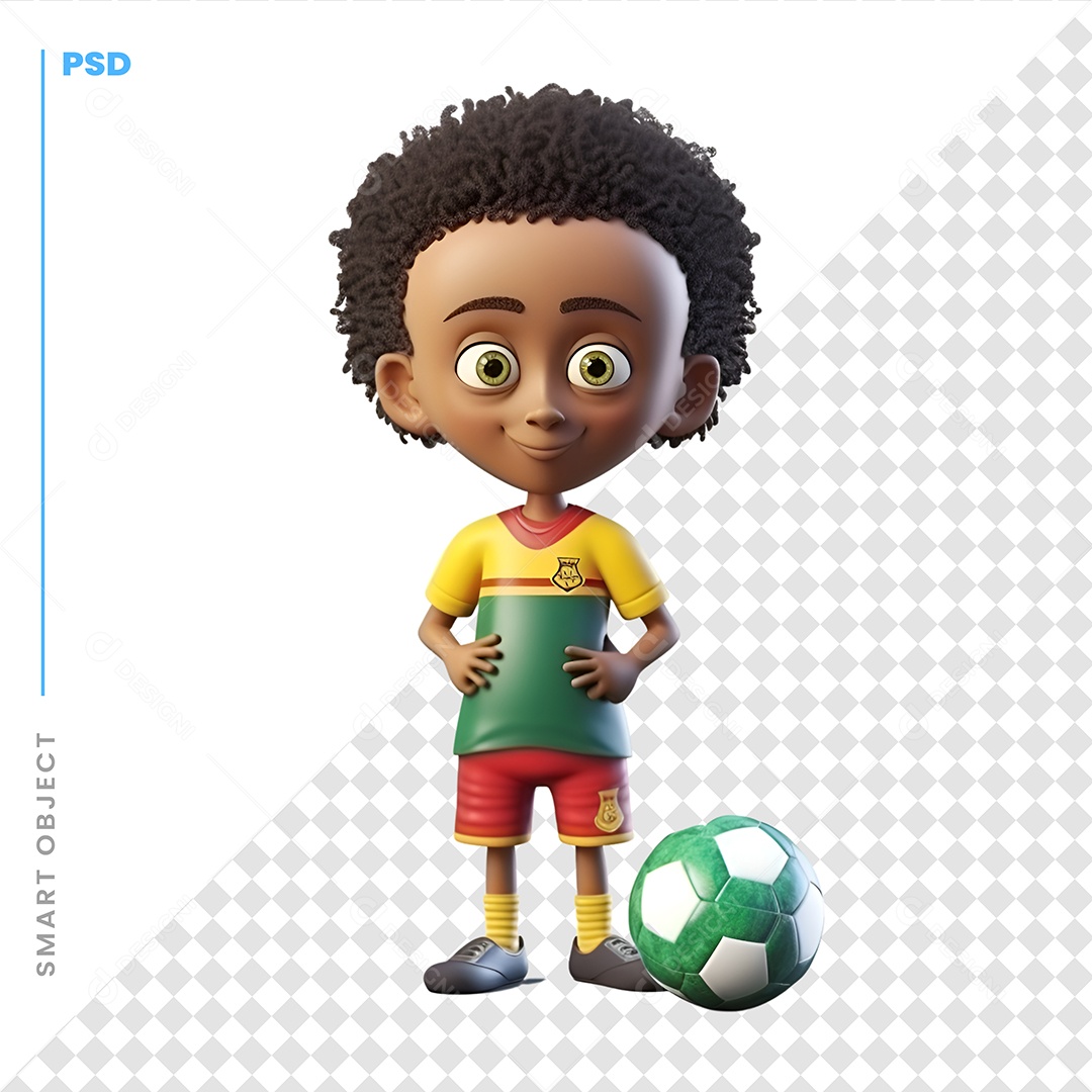 Jogador De Futebol Personagem 3D Para Composição PSD