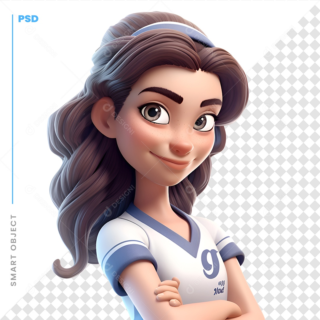 Mulher Personagem 3D Para Composição PSD